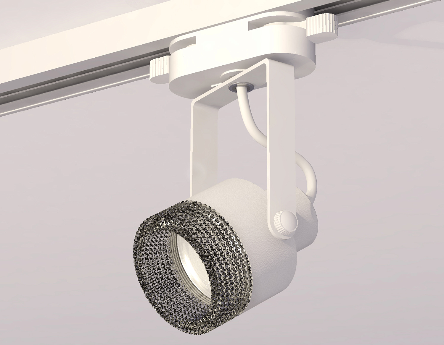 Комплект трекового однофазного светильника с композитным хрусталем XT6601061 WH/BK белый/тонированный MR16 GU10 (C6601, N6151)
