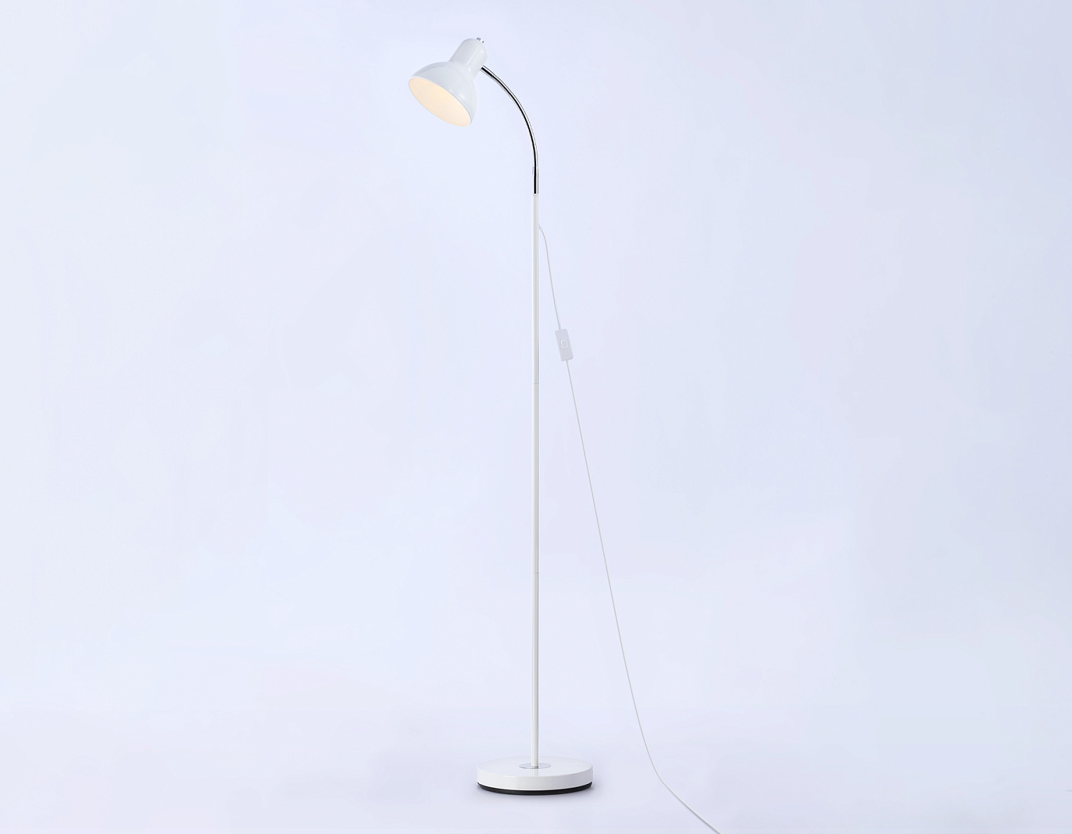 Светильник напольный с выключателем на проводе TR97655 WH белый E27 max 40W D140*1450