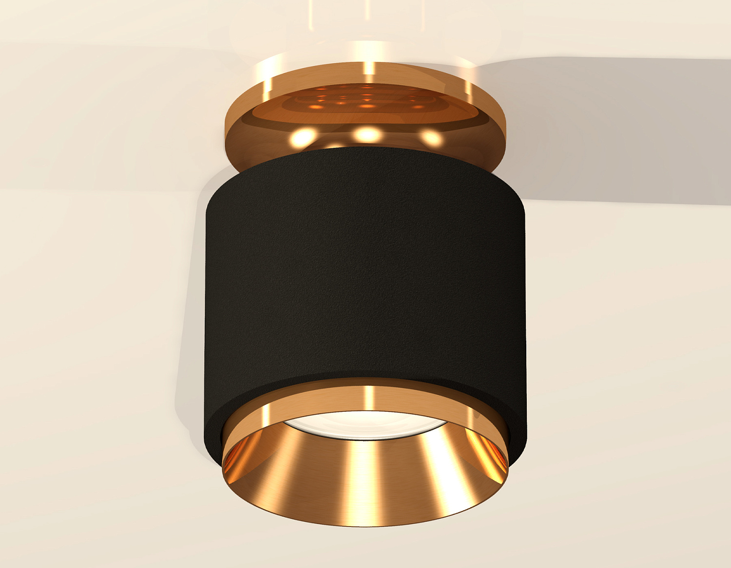 Комплект накладного светильника XS7511120 SBK/PYG черный песок/золото желтое полированное MR16 GU5.3 (N7929, C7511, N7034)