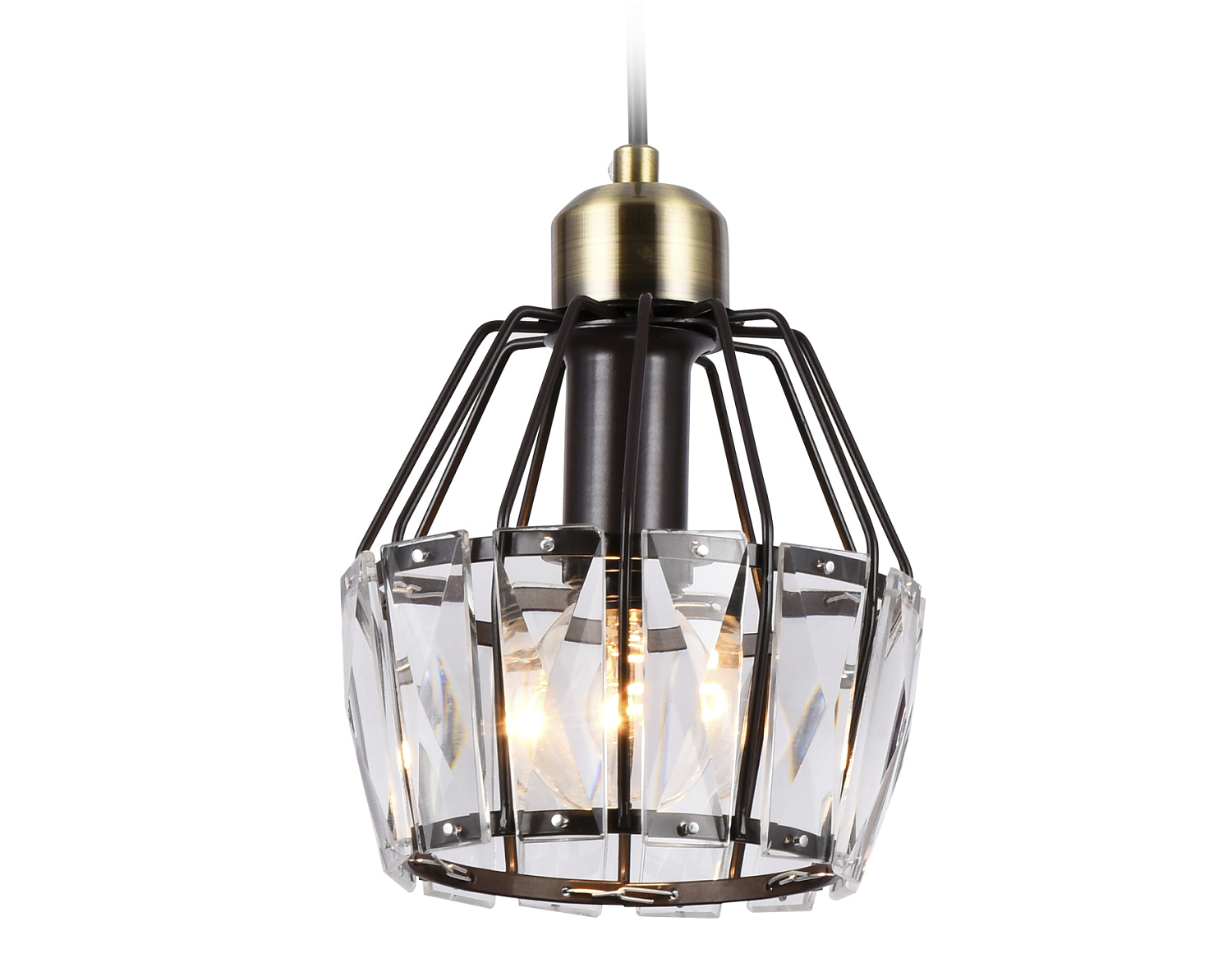 Подвесной светильник с хрусталем TR5875 DCF/SB темный кофе/бронза E14 max 40W D150*650