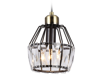 Подвесной светильник с хрусталем TR5875 DCF/SB темный кофе/бронза E14 max 40W D150*650