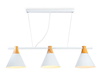 Подвесной светильник в стиле лофт TR8196/3 WH/LW белый/светлое дерево E27*3 max 40W 880*200*1010