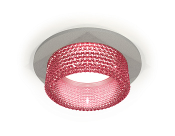 Комплект встраиваемого светильника с композитным хрусталем XC6514042 SGR/PI серый песок/розовый MR16 GU5.3 (C6514, N6152)