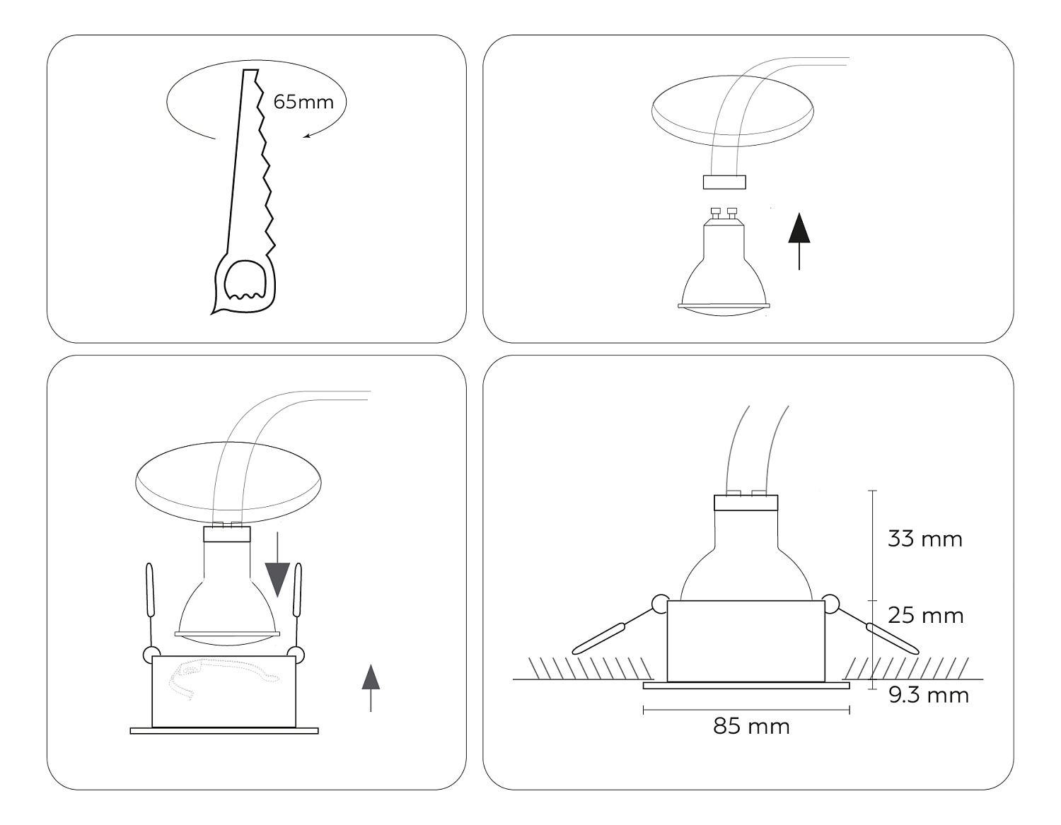 Светильник встраиваемый IP44 с высокой степенью пылевлагозащиты TN1181 BK черный IP44 GU5.3 D85*34