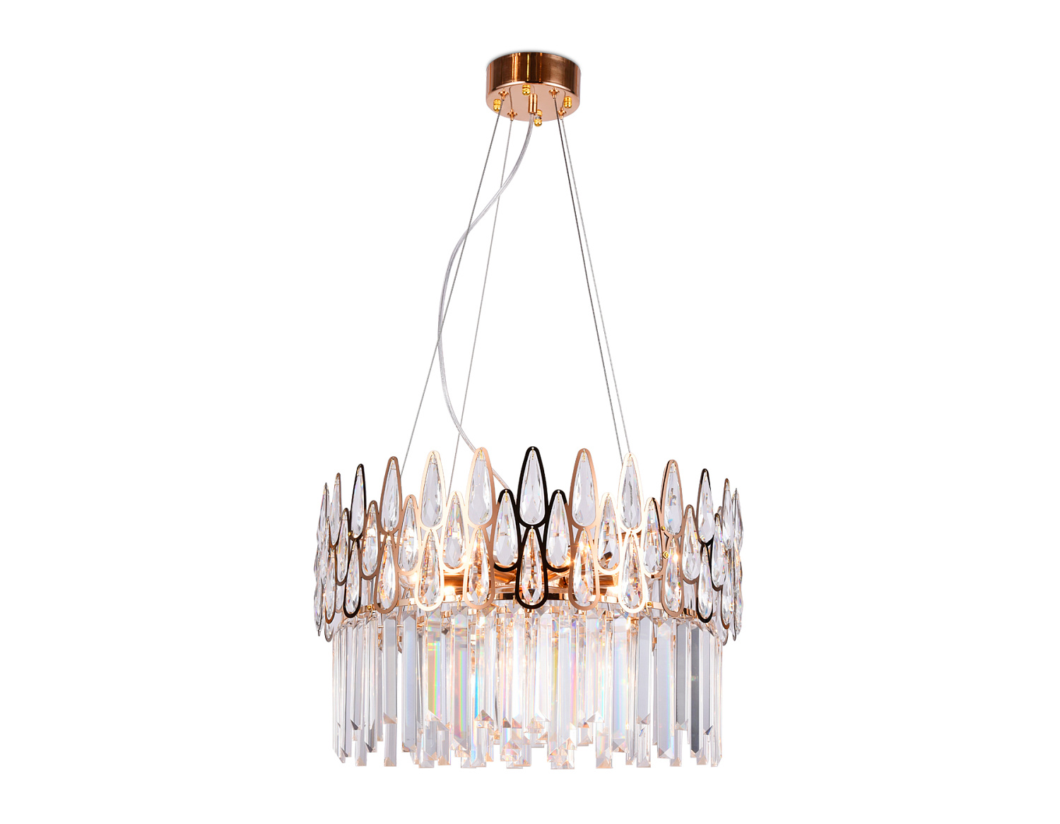 Подвесная хрустальная люстра TR5263/8 GD/CL золото/прозрачный E14/8 max 40W D500*700