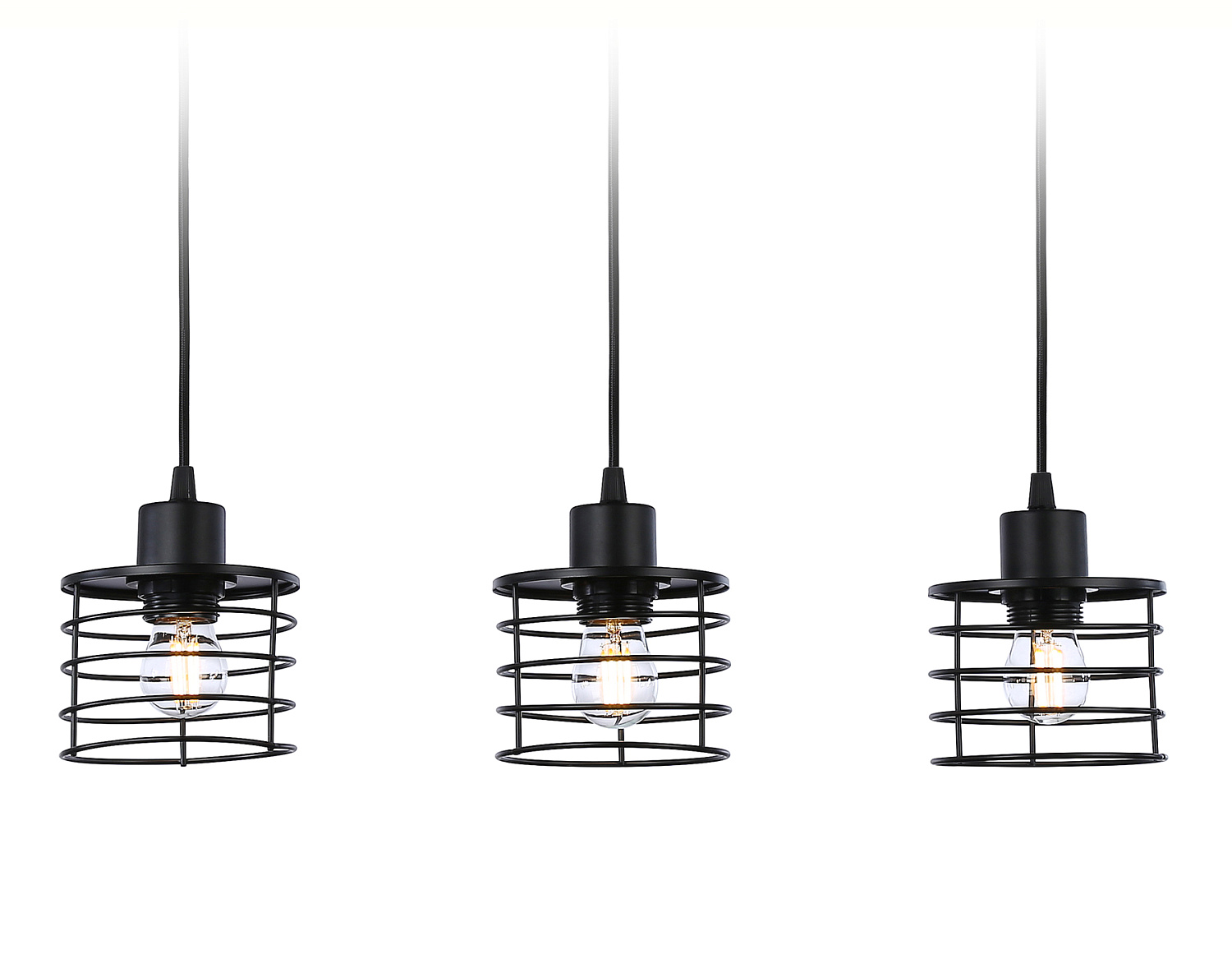 Подвесной светильник в стиле лофт TR8075/3 BK черный E27*3 max 40W 582*120*1040