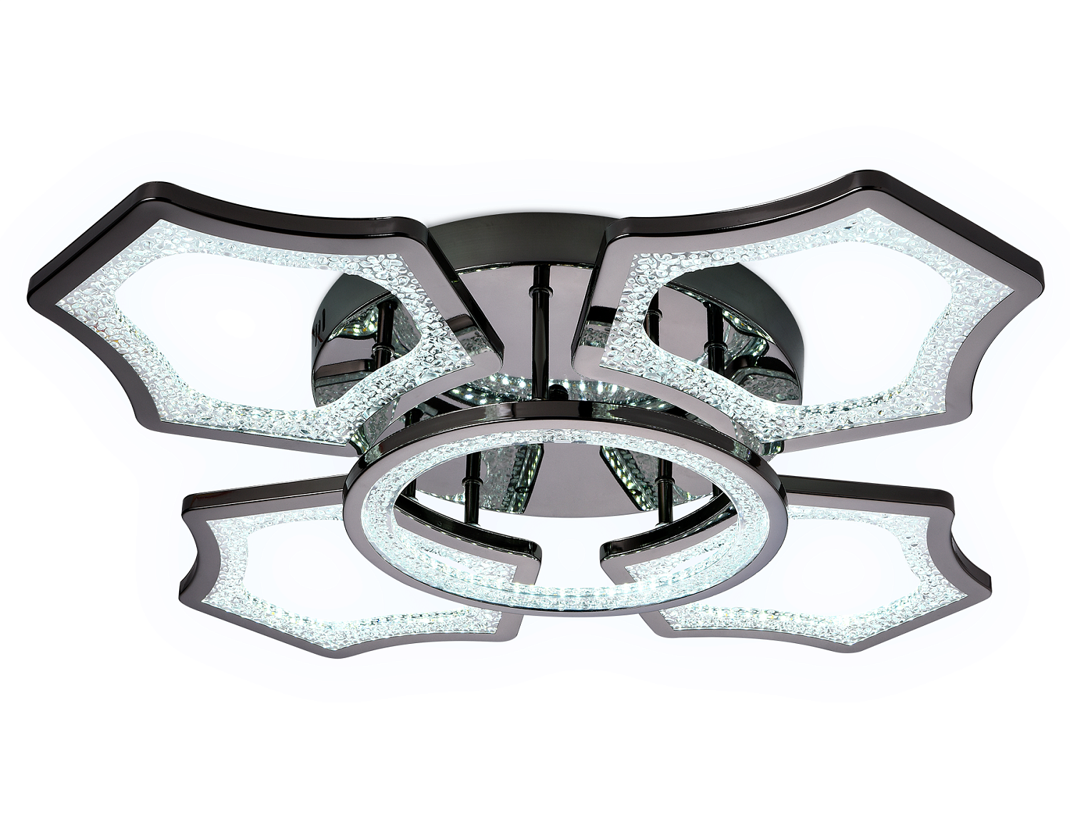 Потолочный светодиодный светильник с пультом FA576/4+1 DCH черный хром 106W 620*620*120 (ПДУ РАДИО 2.4G)