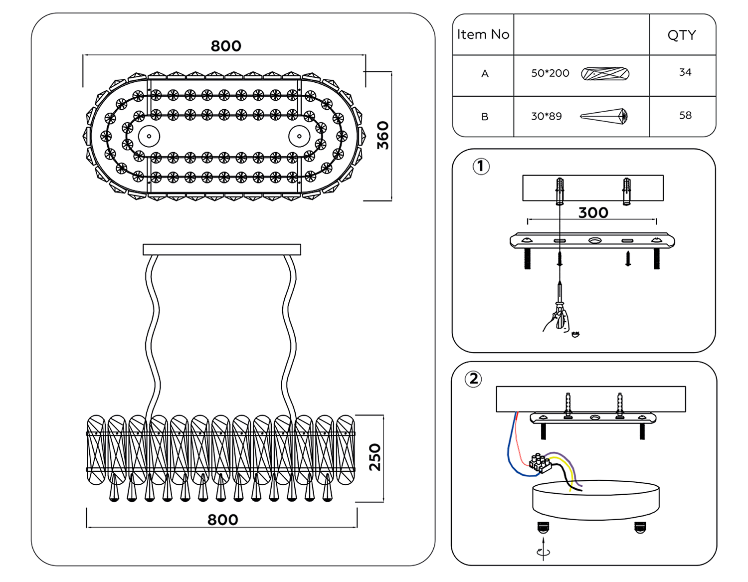 Подвесная хрустальная люстра TR5074/8 GD/TI/CL золото/янтарь/прозрачный E14/8 max 40W 800*360*950