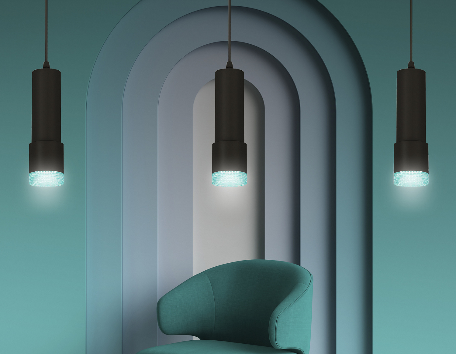 Комплект подвесного светильника XP7402004 SBK/BL черный песок/голубой MR16 GU5.3 (A2302, C6343, A2030, C7402, N7194)