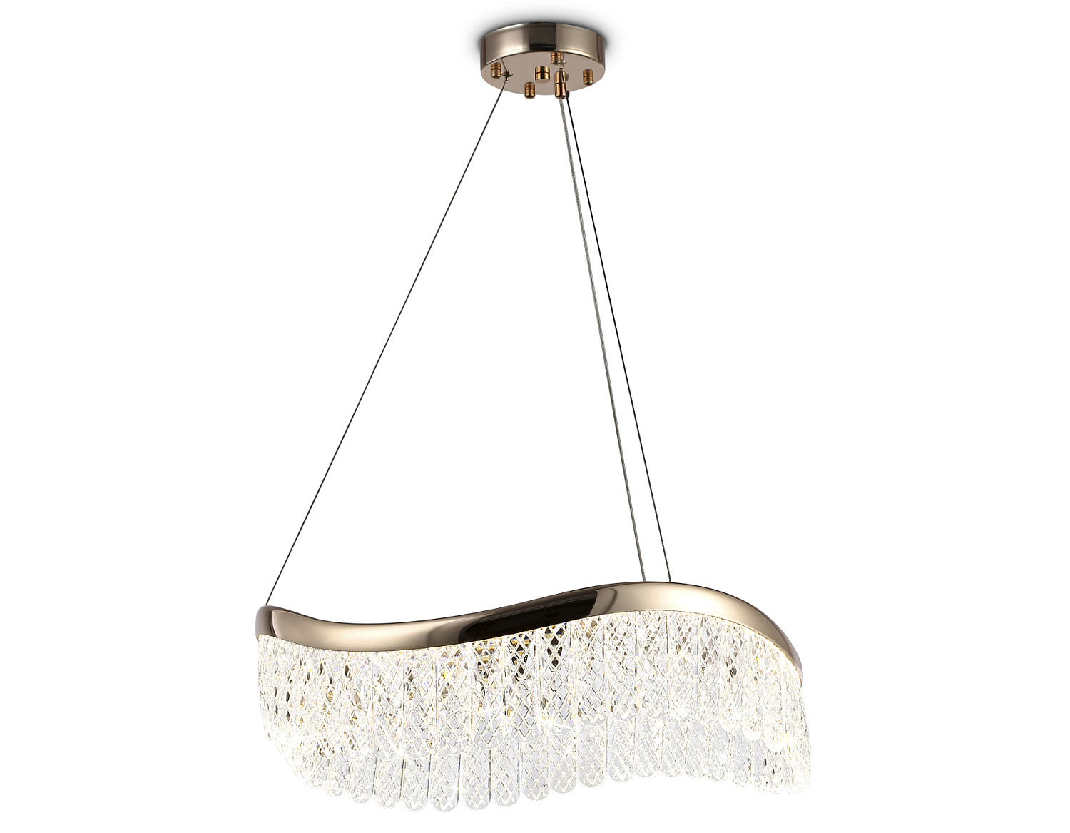 Подвесной светодиодный светильник с хрусталем TR49717 GD золото 34W 3000K/4200K/6400K D500*1010 (Без ПДУ)