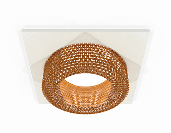 Комплект встраиваемого светильника с композитным хрусталем XC7631024 SWH/CF белый песок/кофе MR16 GU5.3 (C7631, N7195)