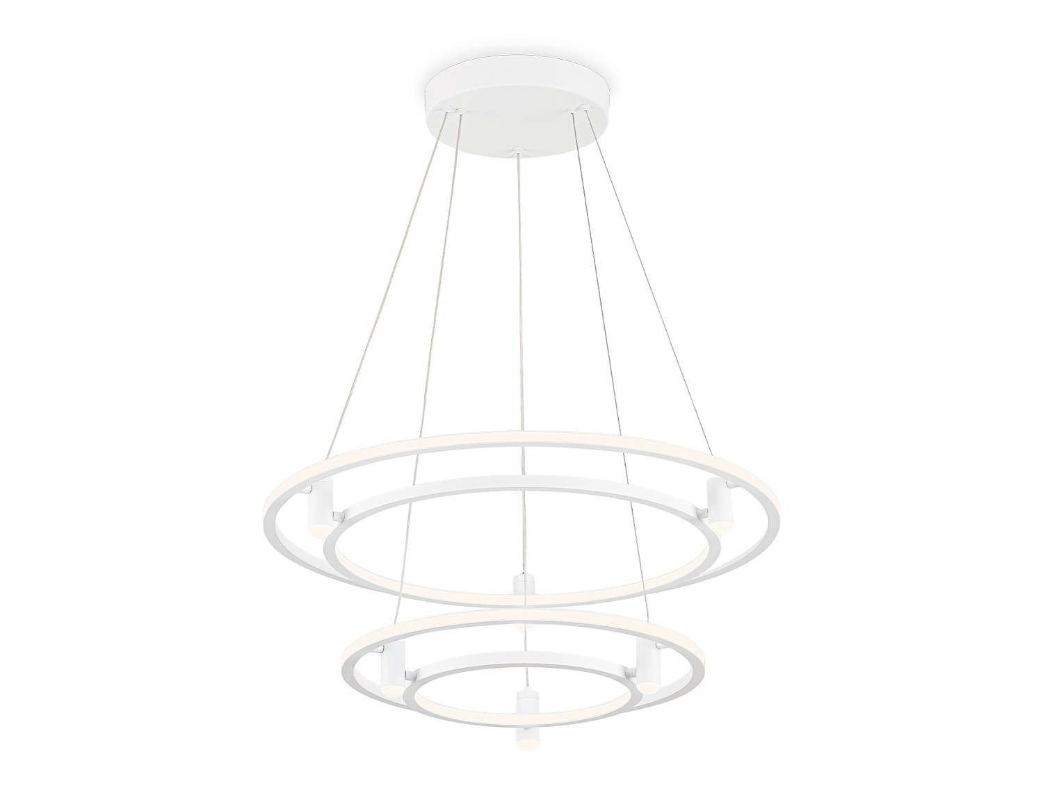 Подвесной светодиодный светильник FL5542/2+6 WH белый 90W 3000K/4200K/6400K D600/400*1300 (без ПДУ)