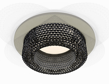 Комплект встраиваемого светильника с композитным хрусталем XC7623021 SGR/BK серый песок/тонированный MR16 GU5.3 (C7623, N7192)