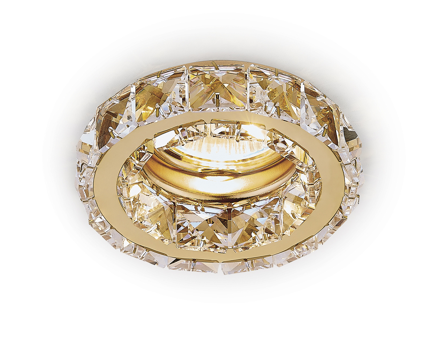 Встраиваемый точечный светильник MR16 с хрусталем K112 CL/G золото/прозрачный хрусталь MR16