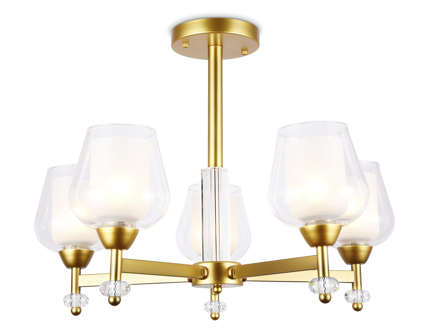 Подвесная люстра со сменными лампами TR3154/5 GD/CL золото/прозрачный E27/5 max 40W D630*460