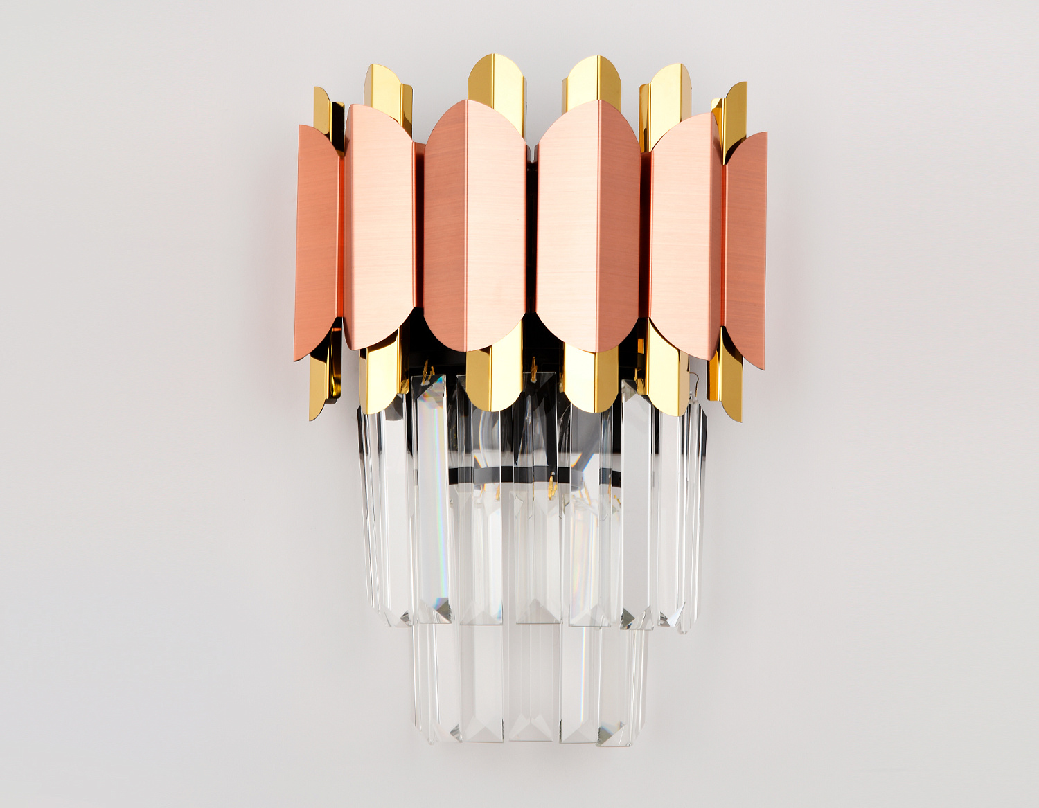 Настенный светильник с хрусталем TR5294/2 PGD/GD розовое золото/золото E14/2 max 40W 320*250*140