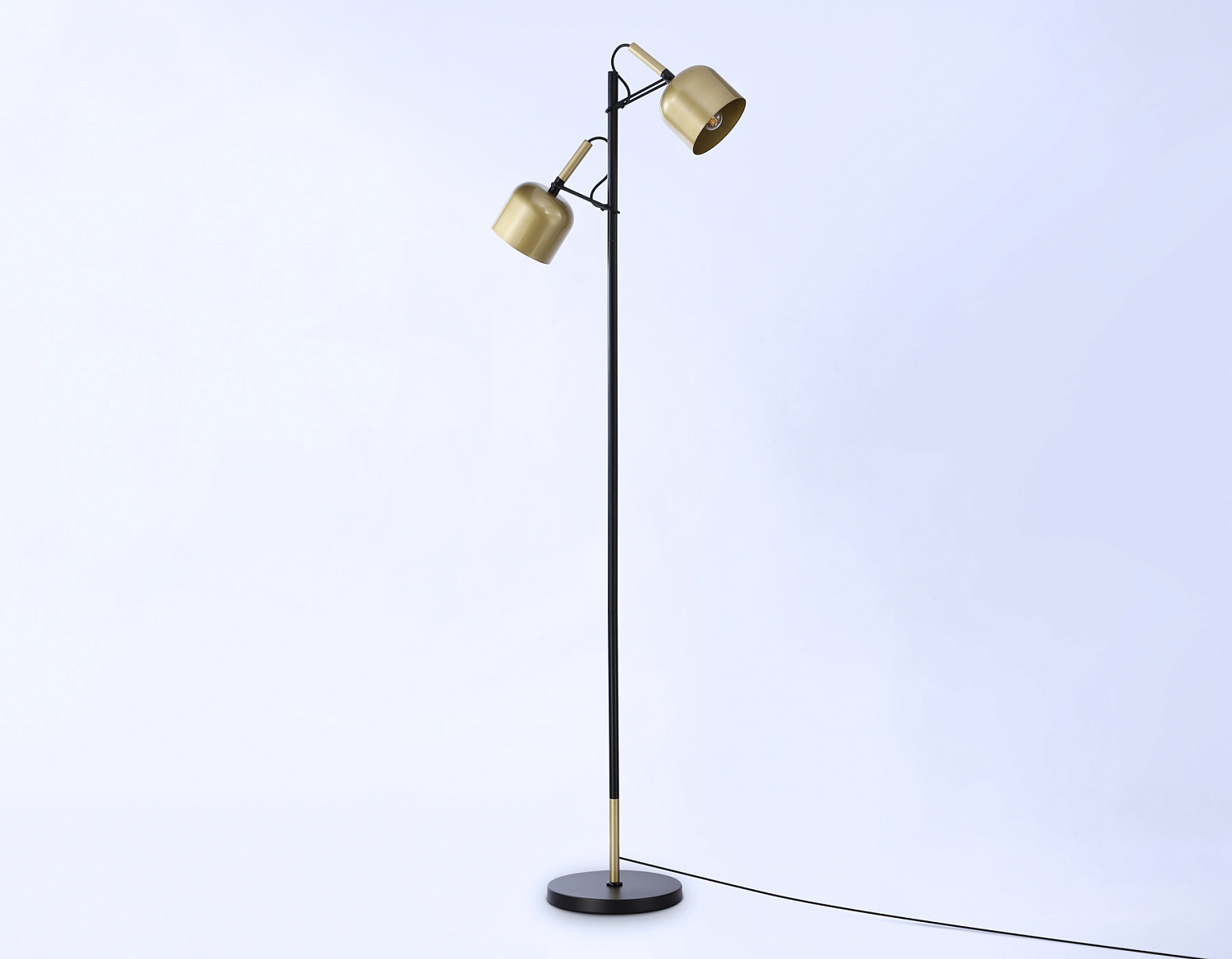 Светильник напольный с выключателем на проводе TR97125/2 GD/BK золото/черный E27*2 max 40W D130*223*1460