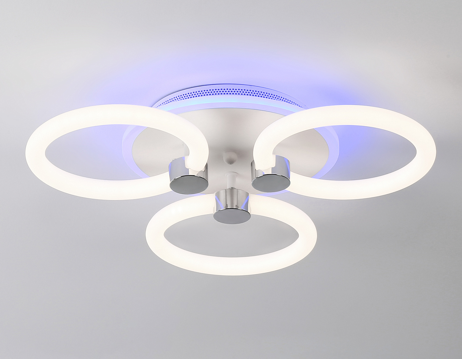 Светодиодный потолочный светильник с подсветкой FA3838/3 WH белый 42W 3000K-6400K+RGB D458*80 (ПДУ РАДИО 2.4G)