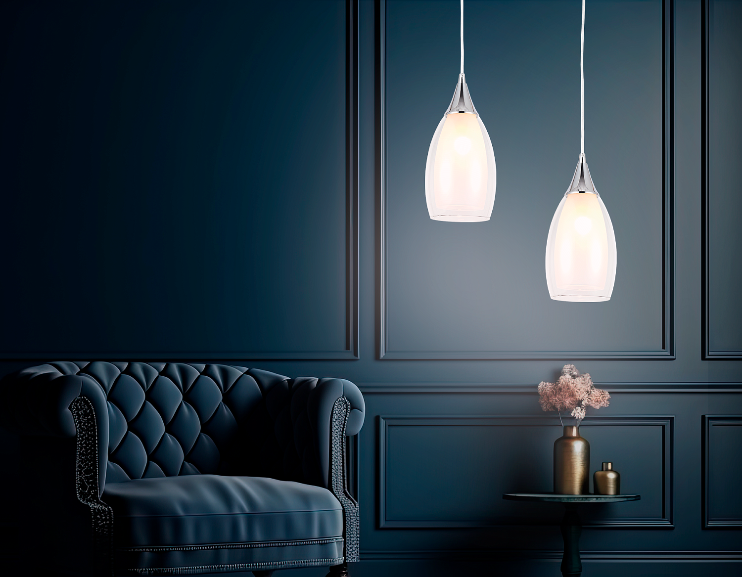 Подвесной светильник TR3542 CH/CL хром/прозрачный E14 max 40W D130*1000