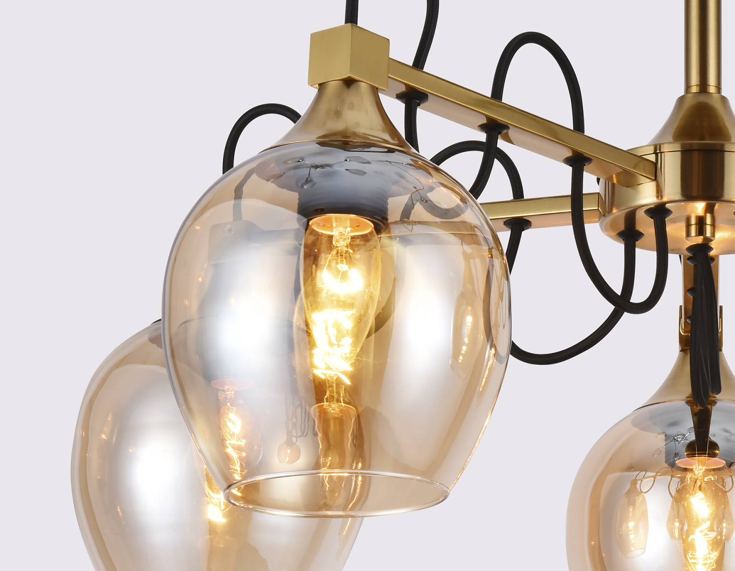 Подвесная люстра со сменными лампами TR9061/5 SB/TI бронза/янтарь E27 max 40W D620*380