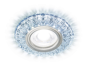 Встраиваемый точечный светильник MR16 с LED подсветкой S310 CH хром/прозрачный хрусталь/MR16+3W(LED COLD)