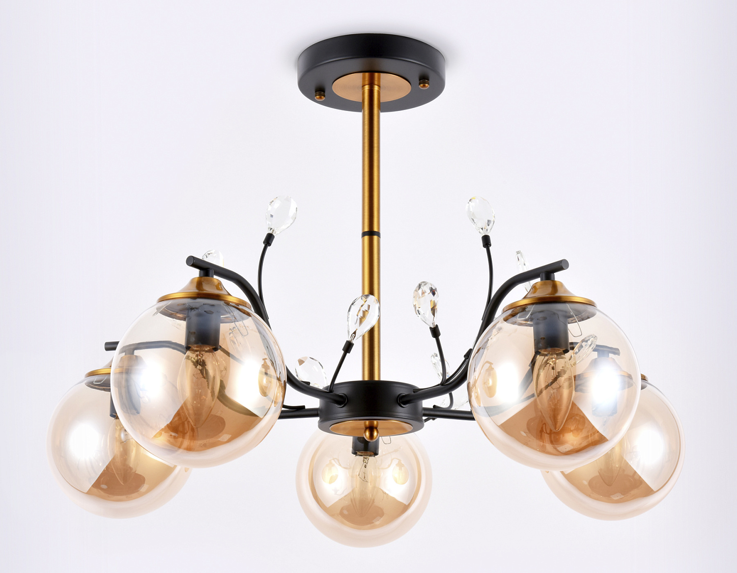 Подвесная люстра TR9072/5 BK/TI черный/янтарь E14 max 40W D620*420