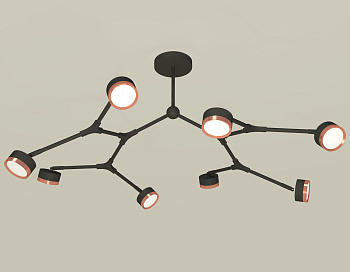 Комплект подвесного поворотного светильника XB9060153/8 SBK/PPG черный песок/золото розовое полированное GX53 (C9060, N8126)