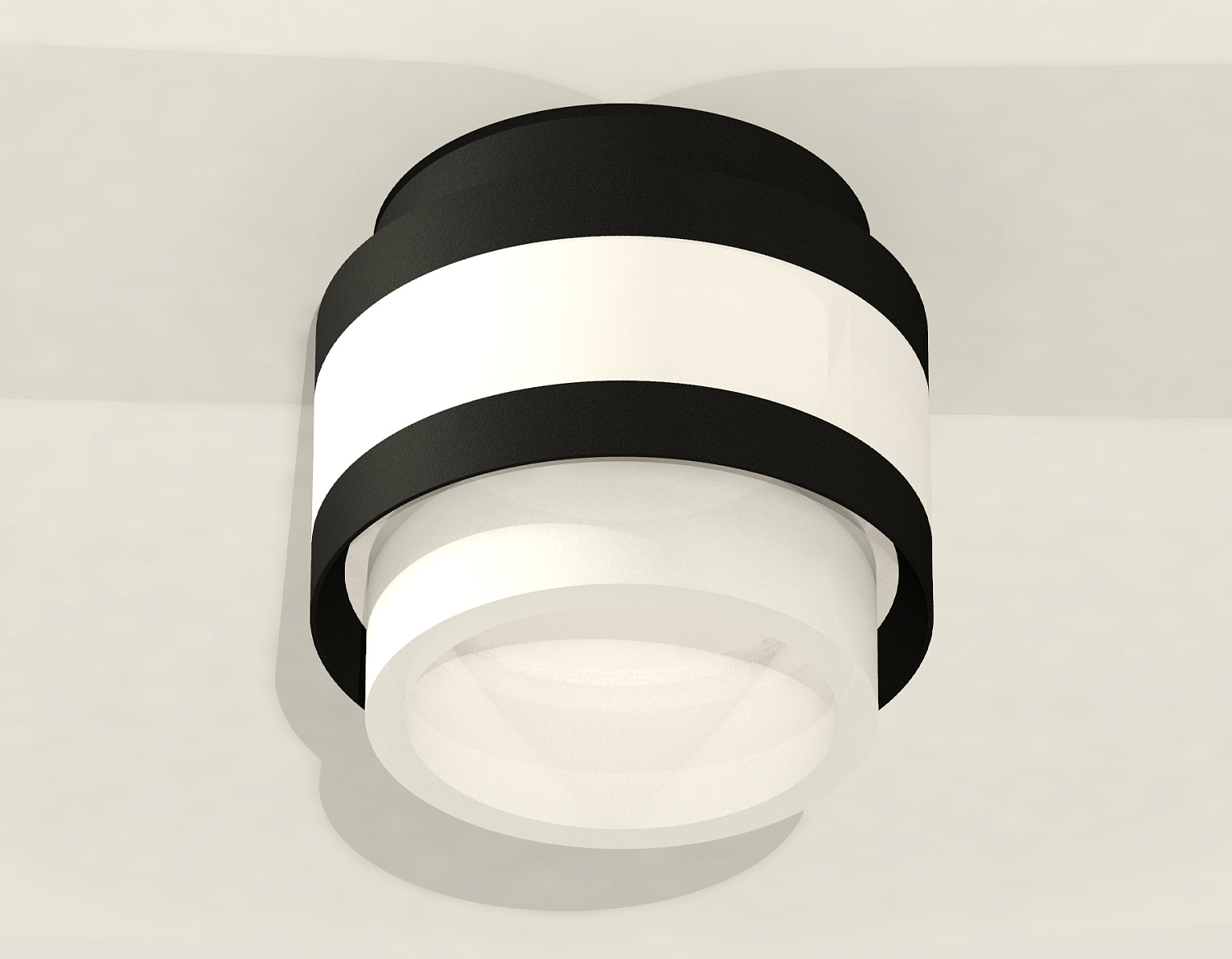 Комплект накладного светильника с акрилом XS8420001 SBK/FR черный песок/белый матовый GX53 (C8420, N8401)