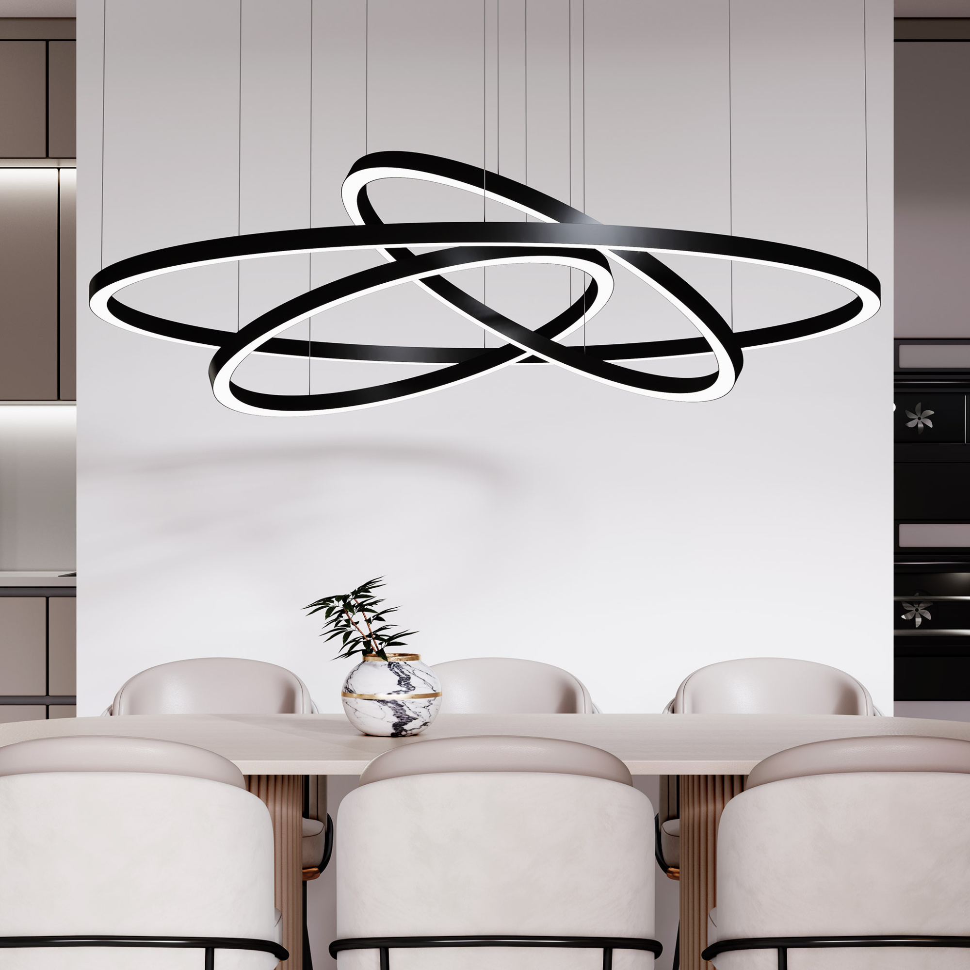 Подвесной светильник RING ORBITOS Black 4000K (9538)