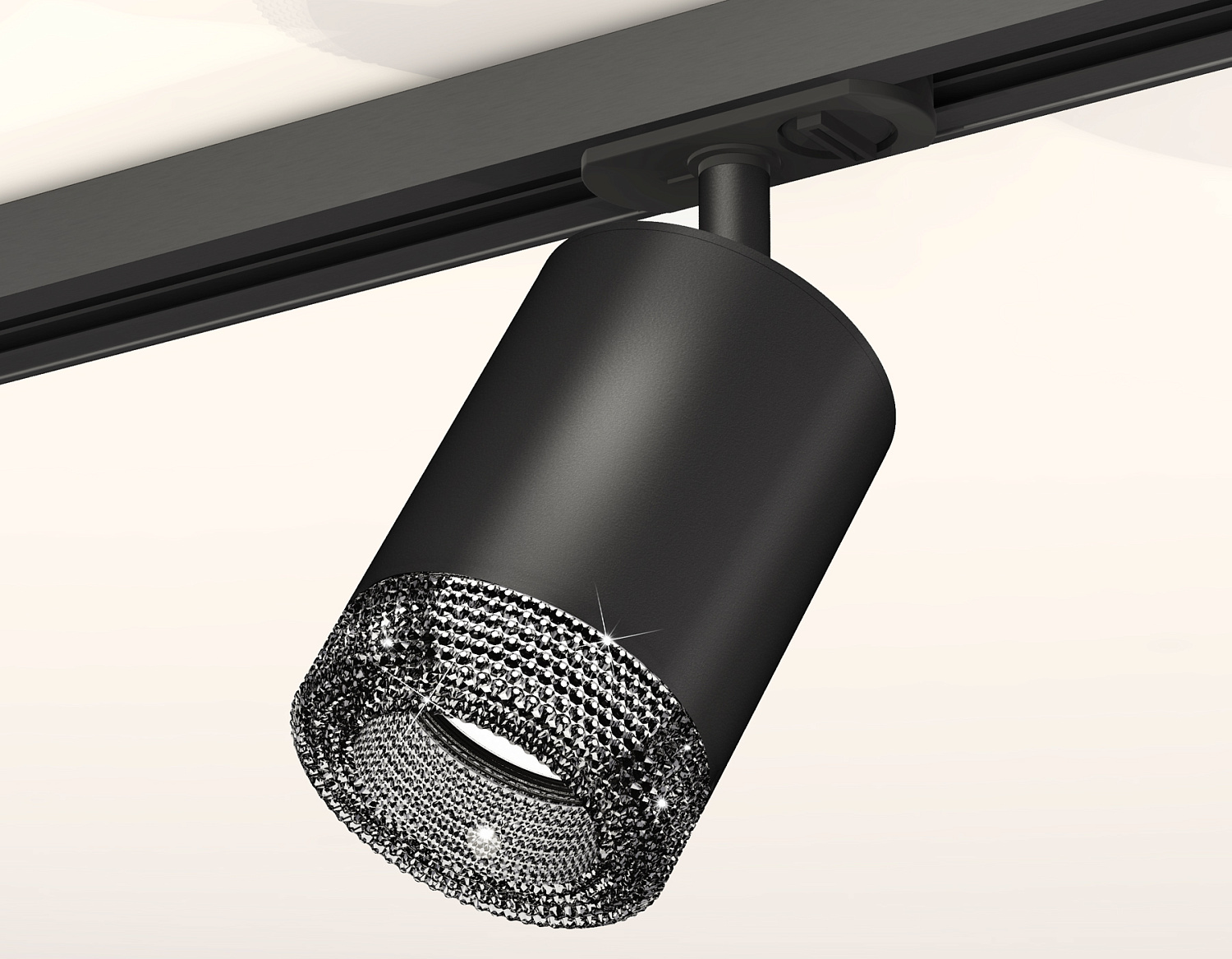 Комплект трекового светильника с композитным хрусталем XT7422010 SBK/BK черный песок/тонированный MR16 GU5.3 (A2537, C7422, N7192)
