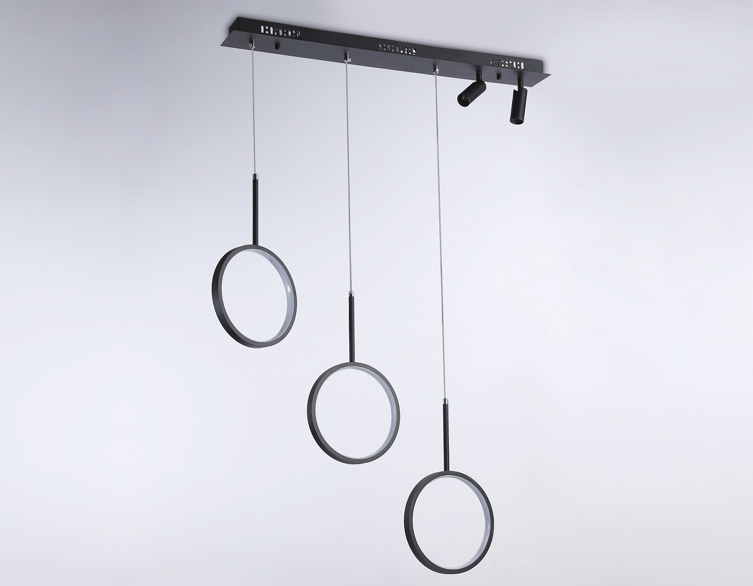 Подвесной светодиодный светильник с пультом FL5278/3+2 BK черный 59W 3000K/4200K/6400K+4200K 800*20*1200 (ПДУ ИК)