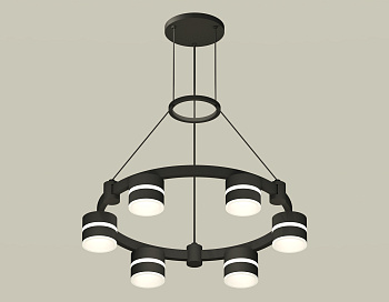 Комплект подвесного светильника с акрилом Techno Ring XR92051202/6 SBK/FR черный песок/белый матовый GX53 (A9205, C9232, N8445)