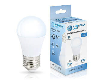 Лампа светодиодная Шар G45 13W 6400K 451306 LED G45 13W IC E27 6400K 175-265V