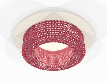 Комплект встраиваемого светильника с композитным хрусталем XC7621022 SWH/PI белый песок/розовый MR16 GU5.3 (C7621, N7193)