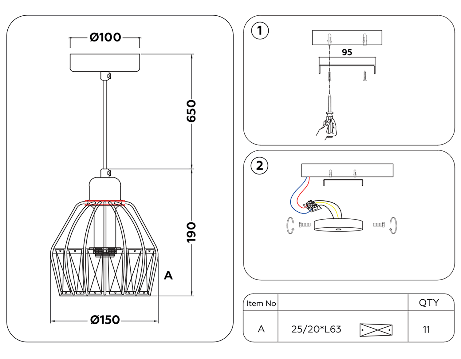 Подвесной светильник с хрусталем TR5875 DCF/SB темный кофе/бронза E14 max 40W D150*650