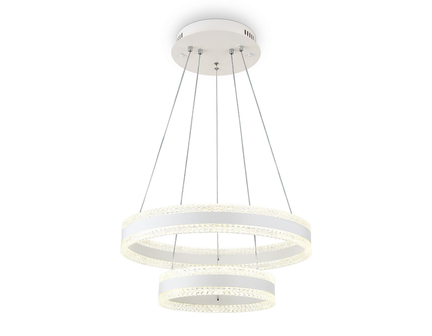 Управляемый подвесной светодиодный светильник FA6175/2 WH белый 108W 3000K+6400K/3000K/6400K/4200K+4200K D500*630 (ПДУ РАДИО 2.4G)