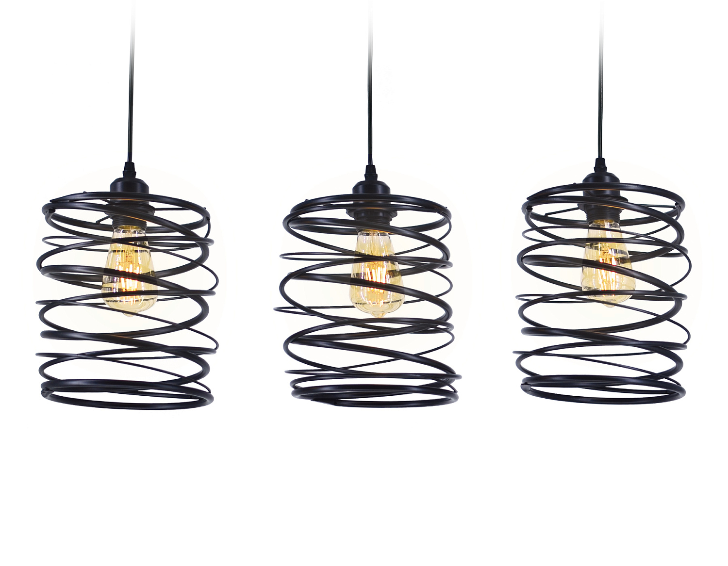 Подвесной светильник в стиле лофт TR8403/3 BK черный E27/3 max 60W 720*180*1000