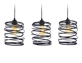 Подвесной светильник в стиле лофт TR8403/3 BK черный E27/3 max 60W 720*180*1000