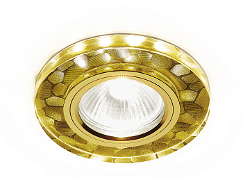 Встраиваемый точечный светильник MR16 со светодиодной подсветкой S222 WH/G/WA белый/золотой/MR16+3W(LED WARM)