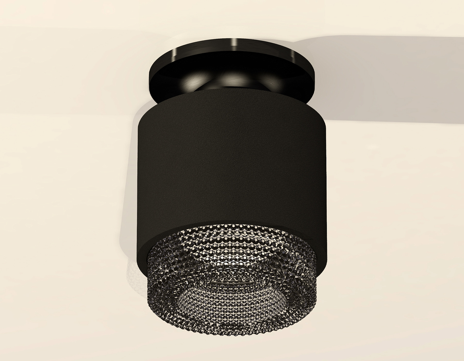 Комплект накладного светильника с композитным хрусталем XS7511062 SBK/PBK/BK черный песок/черный полированный/тонированный MR16 GU5.3 (N7926, C7511, N7192)