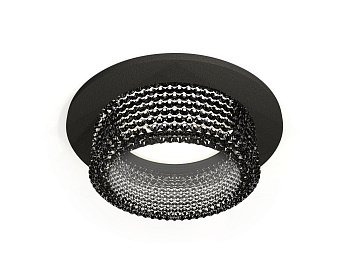 Комплект встраиваемого светильника с композитным хрусталем XC6513041 SBK/BK черный песок/тонированный MR16 GU5.3 (C6513, N6151)