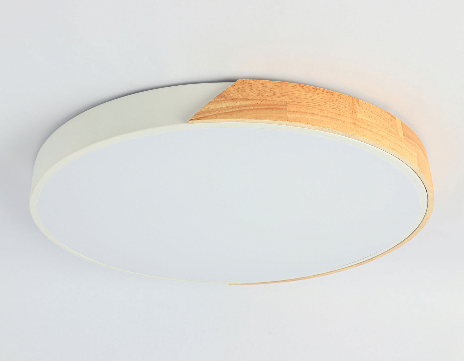 Потолочный светодиодный светильник FZ1301 WH/LW белый/светлое дерево 45W 5000K D500*50 (без ПДУ)