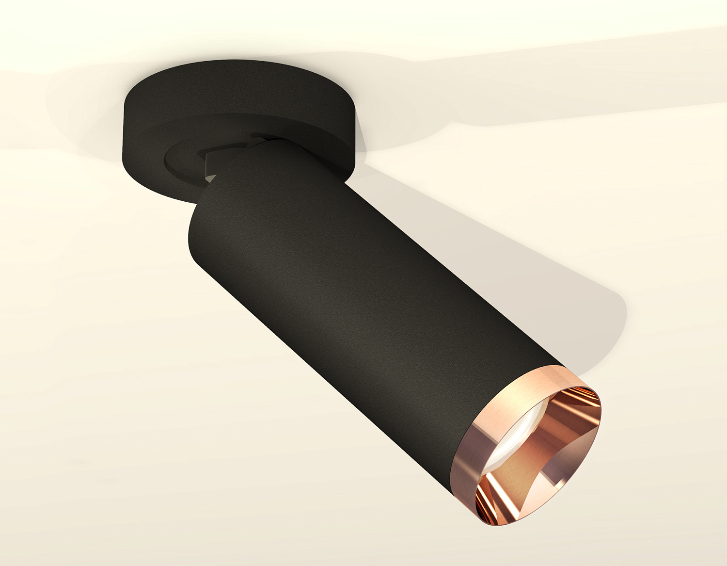 Комплект накладного поворотного светильника XM6343205 SBK/PPG черный песок/золото розовое полированное MR16 GU5.3 (A2229, C6343, N6135)