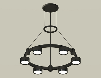Комплект подвесного светильника Techno Ring XR92051100/6 SBK/PBK черный песок/черный полированный GX53 (A9205,C9232,N8113)