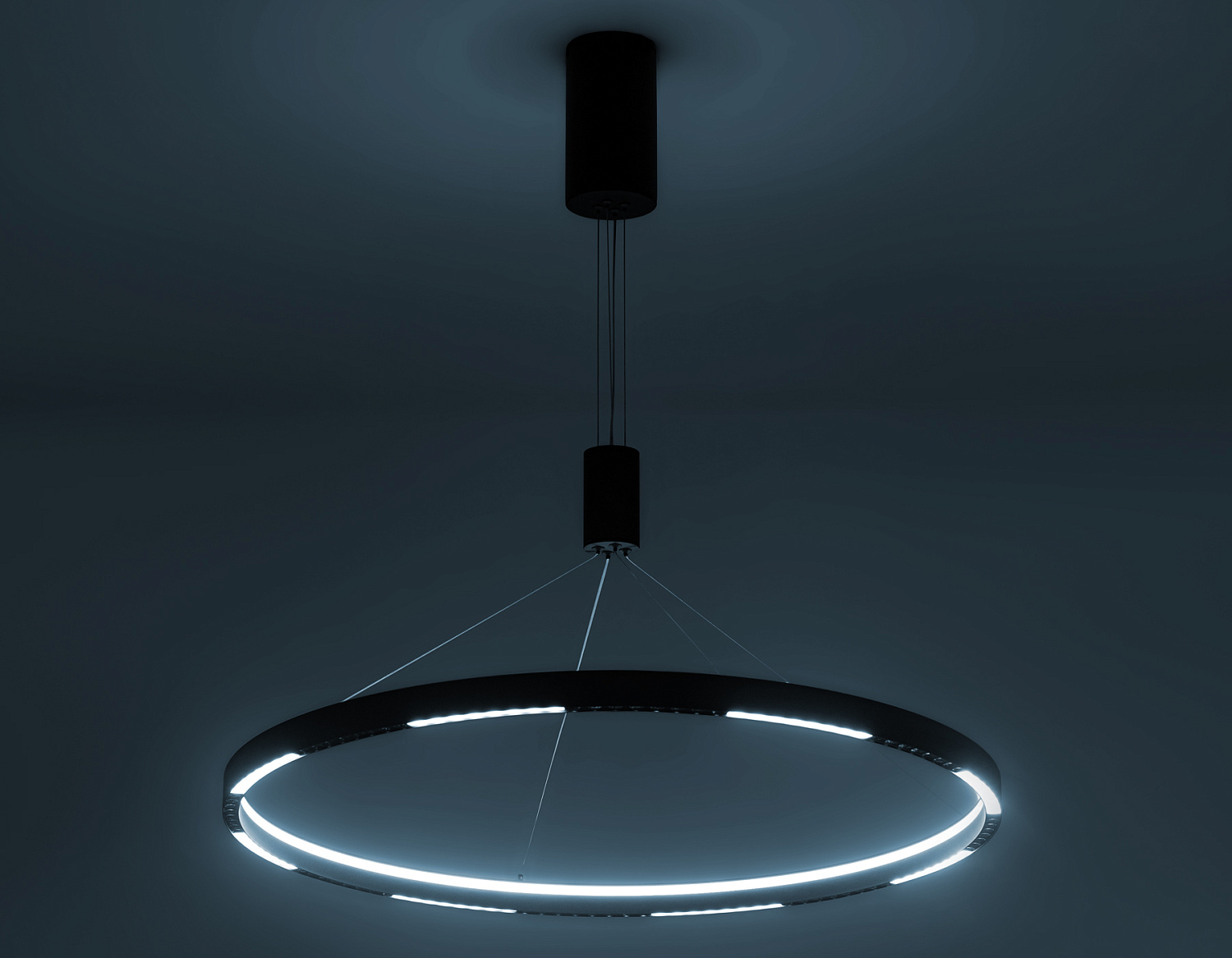 Подвесной светодиодный светильник FL5856 BK черный 40W 3000K/4200K/6400K D800*860 (без ПДУ)