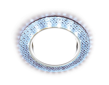 Встраиваемый точечный светильник GX53 с LED подсветкой G296 CL/CLD хром/прозрачный GX53+3W(LED COLD)