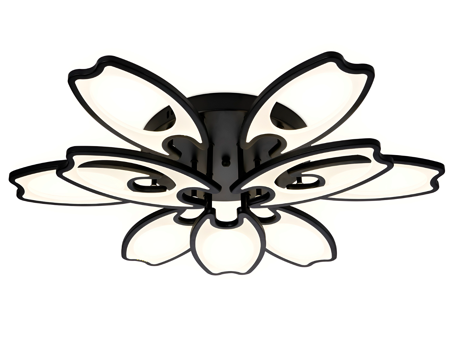 Потолочный светодиодный светильник с пультом FA581/6+3 BK черный 162W 700*640*120 (ПДУ РАДИО 2.4G)