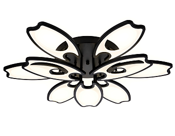 Потолочный светодиодный светильник с пультом FA581/6+3 BK черный 162W 700*640*120 (ПДУ РАДИО 2.4G)