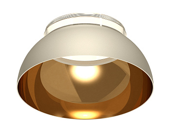 Насадка передняя для корпуса светильника с диаметром отверстия D85mm N8144 SWH/PYG/CL белый песок/золото желтое полированное/прозрачный D140*H65mm Out61mm GX53