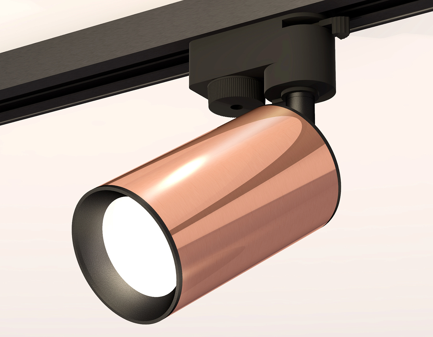 Комплект трекового однофазного светильника XT6326010 PPG/SBK золото розовое полированное/черный песок MR16 GU5.3 (A2521, C6326, N6102)